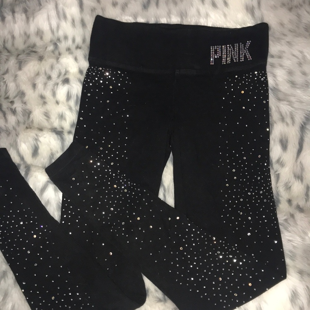 PINK rhinestone leggings